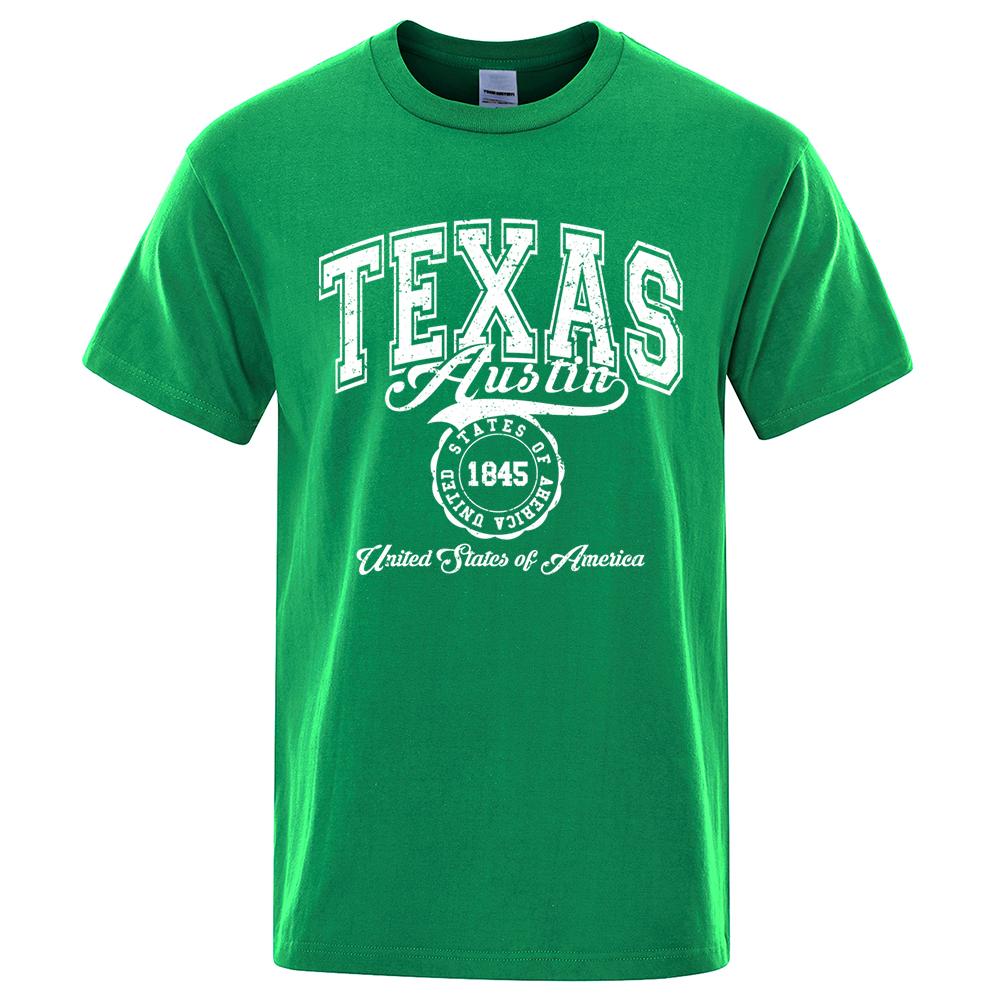 Texas Austin United States Of America Tshirt Men Women T-Shirts Hip Hop Breathable T-Shirt Casual Tee Clothes 100% Cotton Tops