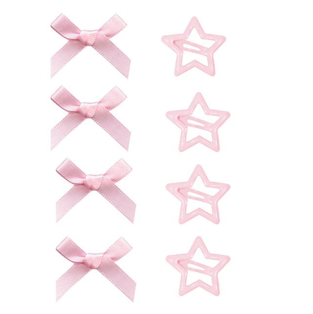 8pc European and American Mini Bow Star Hair Clips Hairpin Headband Party Wedding Hair Accessories Ornament for Women Girls