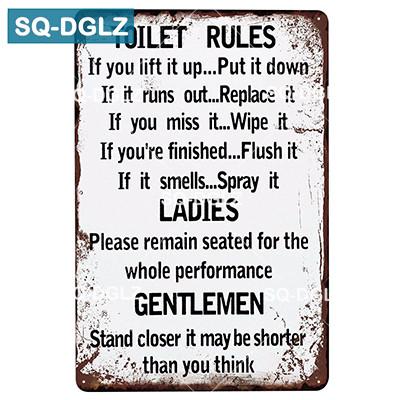 Vintage Metal Tin Sign Toilet  Pub Wall Decor Rustic Retro Bar Plaque Home Man Cave Garage Decor