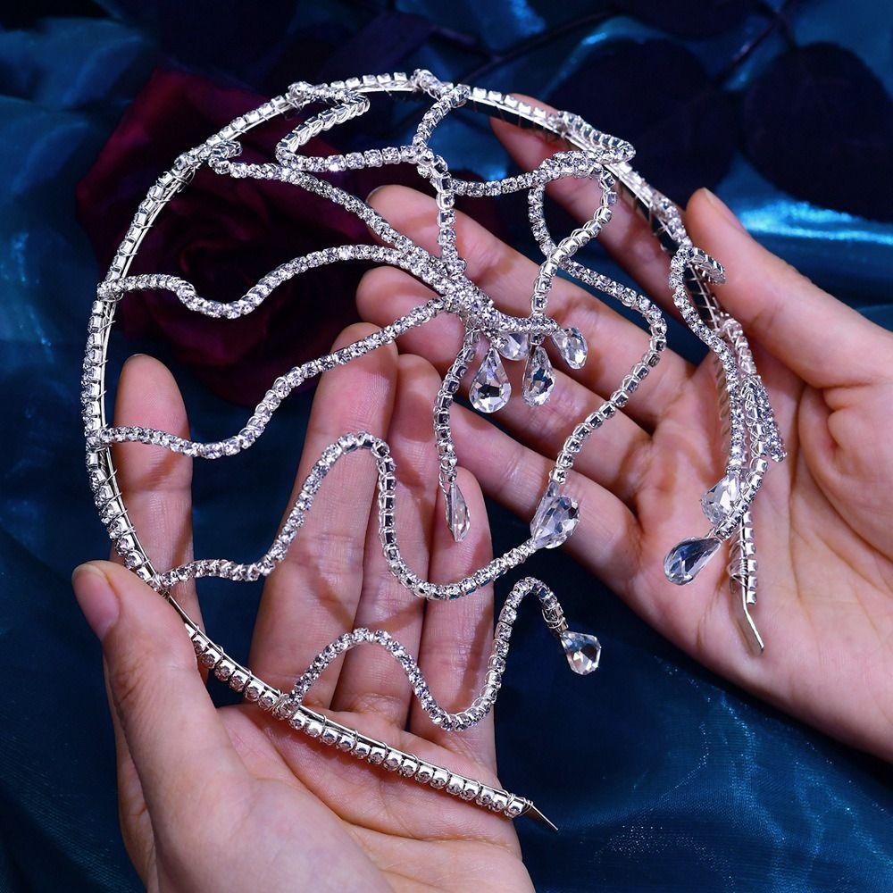 

Vintage Queen Baroque Princess Bride Crown Crystal Headband Wedding Tiara Banquet Hair Accessories