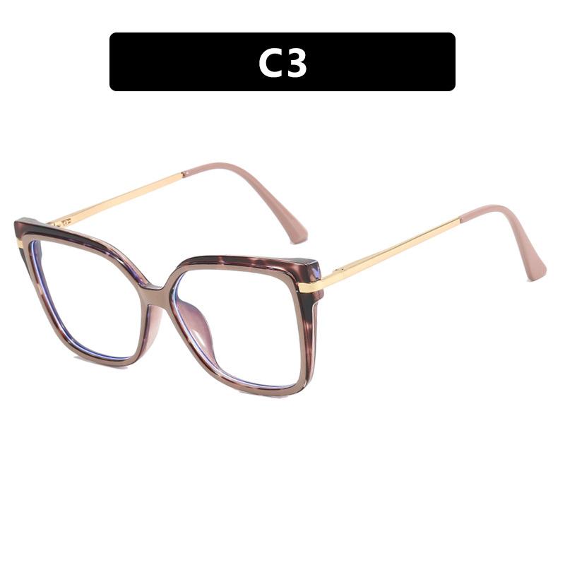  New Retro TR90 Square Women Glasses Frame Double Colors Fashion Leopard Clear Anti-blue Light Optical Eyeglasses