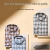 YOUNGOR Men's Plaid Flannel Long-Sleeve Shirt