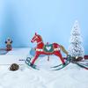 Christmas Hanging Horse Figurines Iron Rocking Horse Ornament Eye-catching Christmas Tree Pendant Home Party Festival DIY Gift