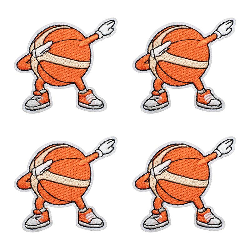 10pcs Wholesale Sports Theme Embroidered Patches On Clothes Jackets Cartoon Basketball Decoration Iron On Patches For Clothing 