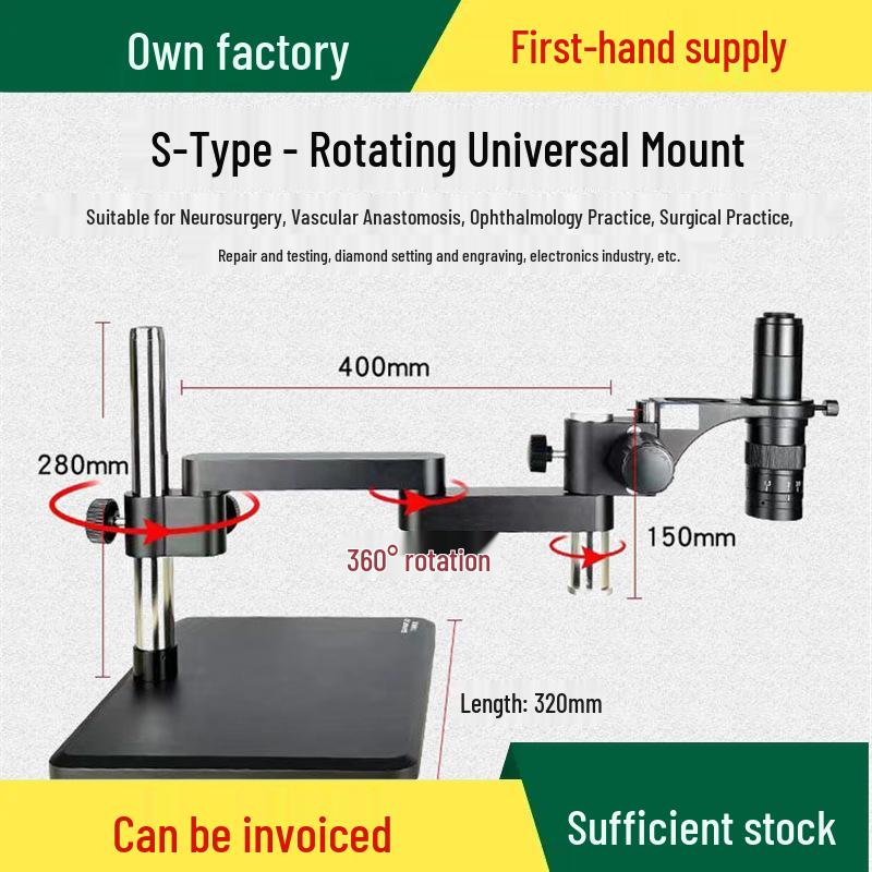 Universal 360° Rotating Microscope Stand with Adjustable Arm