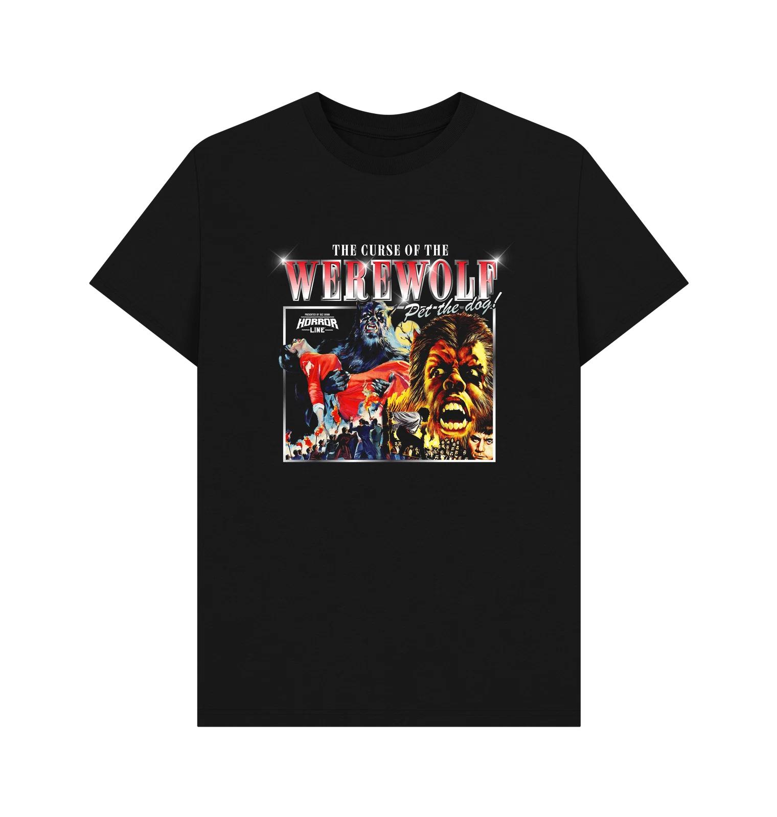 PREMIUM OFFICIAL Horrorline Horror Line The Curse of the Warewolf Black T-Shirt M