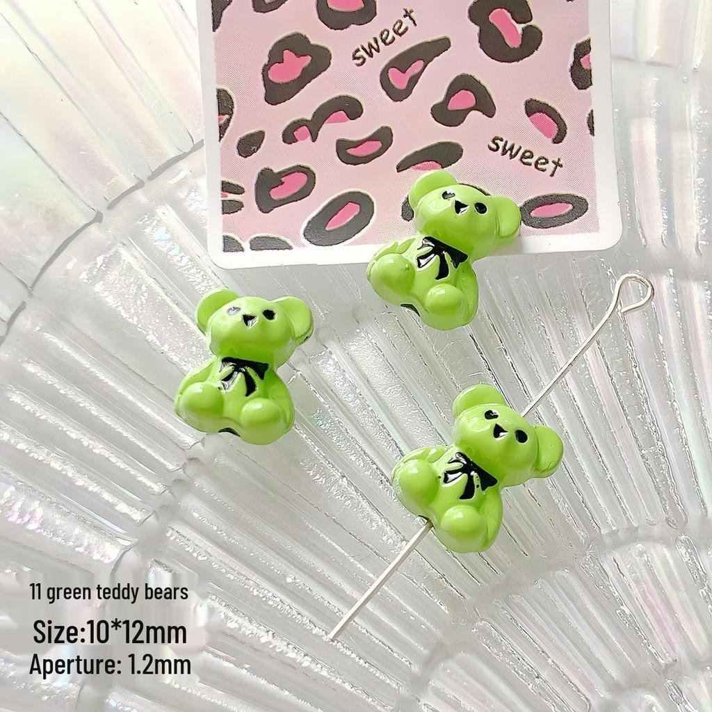 Alloy Heart Bow Milk Tea Beads for DIY Jewelry & Phone Chains