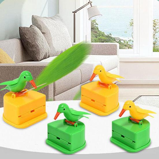 Dávkovač párátek ptáček lisované dřevo držák párátek bezdotykový přenosný domov kancelář restaurace stolní automatický organizér na párátka kontejner