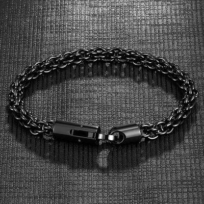 Bracelet Homme Or Noir Acier Inoxydable Chaîne Lien Punk Moto Accessoires Charme Fait Main Mode Bijoux Cadeau Pour Petit Ami