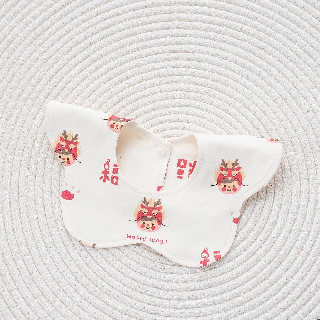 Unisex Pure Cotton 360° Petal-Shaped Absorbent Bib for Newborns