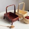 Multi-purpose Retro Bamboo Basket Bamboo Woven Small Size Fruit Basket Handmade Storage Basket Snack Fruit Organization