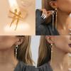 Geometric Long Chic Star Earrings Womens Gold Plated Tassel Statement Jewelry