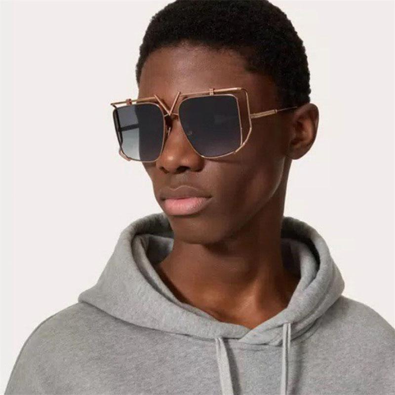 Oversized Sunglasses Women For Men Vintage Sun Glasses Punk Popular Outdoor Luxury Brand Designer Metal Hollow Eyewear Uv400