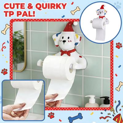 Creative Dog Toilet Paper Holder Decorative Stand for Bathroom Countertop or Wall Mount Functional and Cute Design for Home and Office Use
