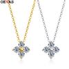 OEVAS 100% 925 Silver 0.4CT Moissanite Diamond Pendant Necklace For Women Sparkling Clavicle Chain Party Fine Jewelry
