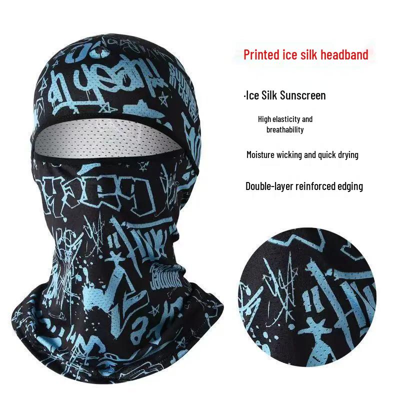 Anti-Burn Ice Silk Welding Headgear: Sweat-Absorbing Full Face & Neck Protection