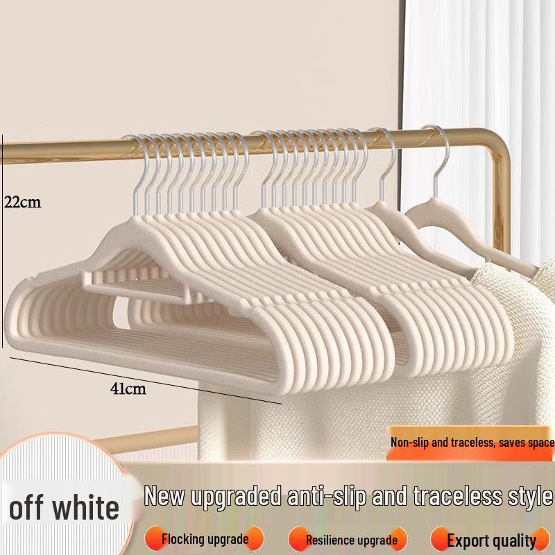 High-Grade Flocked Clothes Hanger: Traceless, Non-Deforming, 26 Styles, Perfect for Dormitory Storage and Drying.