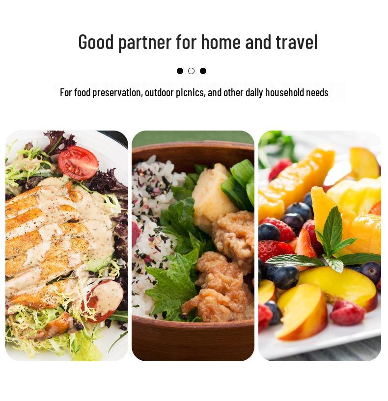Microwave-Safe Foldable Silicone Lunch Box - High-Temp Resistant, Portable & Fresh-Keeping