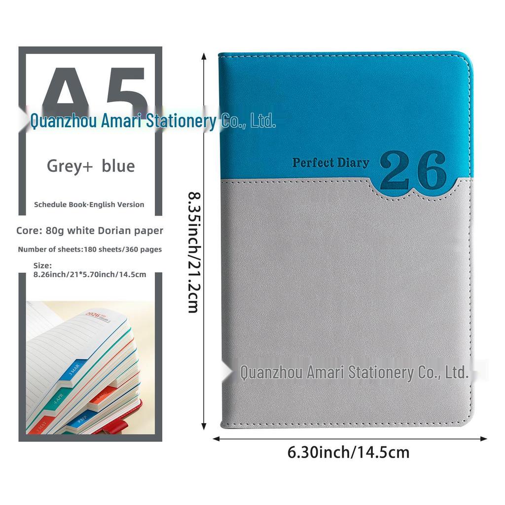 2026 English-Spanish Daily Planner Diary & Calendar Notebook