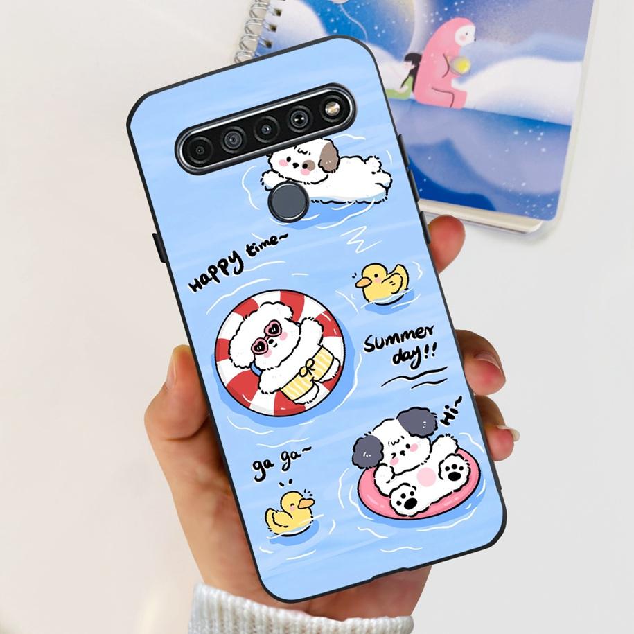 

For LG K41s 2020 Case LMK410EMW LM-K410 Shockproof Cover Popular Flower Soft Silicone Black Funda For LG K51s LM-K510 K 51s Capa LG K51s