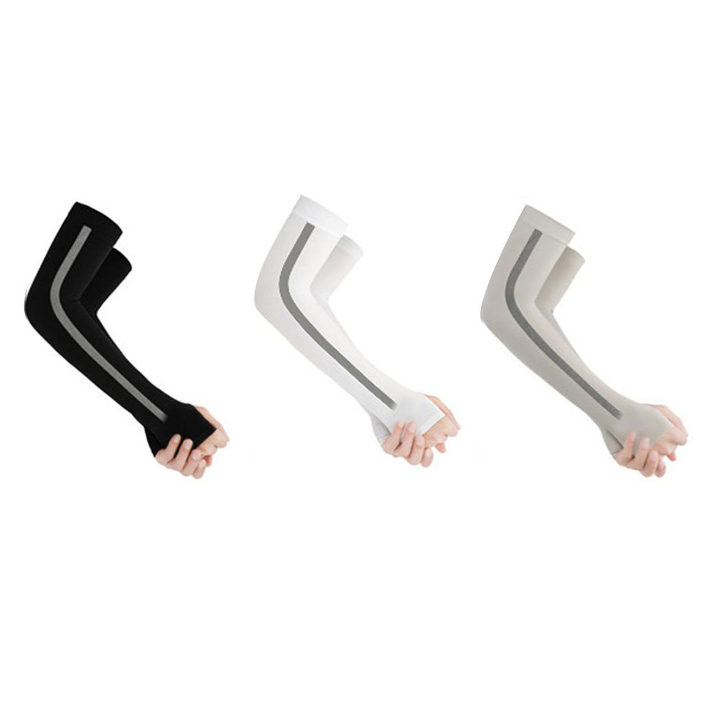 3 Pairs Ice Silk Arm Sleeves Sun Protection Compression Cooling Arm Sleeves for Summer Outdoor Men Women