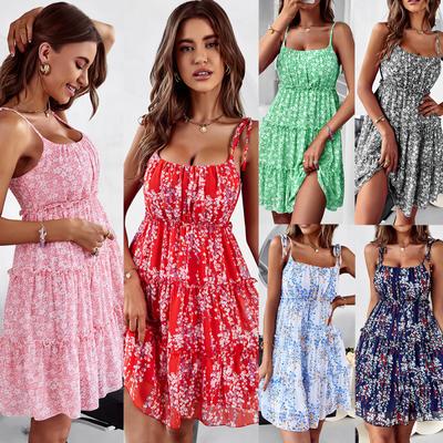 New Strap Floral Dress Women's Summer A-Line Skirt Women
