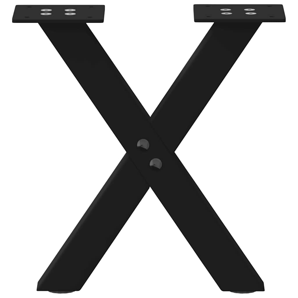 Vidaxl Coffee Table Legs, 2 Pcs, Black, 40X(30-31) Cm, Steel