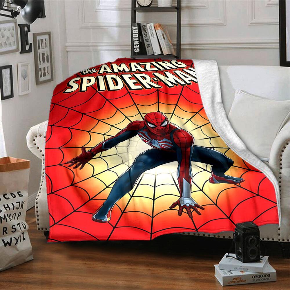 1pz Coperta Morbida e Calda tipo Flanella di Spider-Man, Accogliente per Divano, Letto, Ufficio e Viaggio, Versatile per Tutte le Stagioni, Regalo di Natale