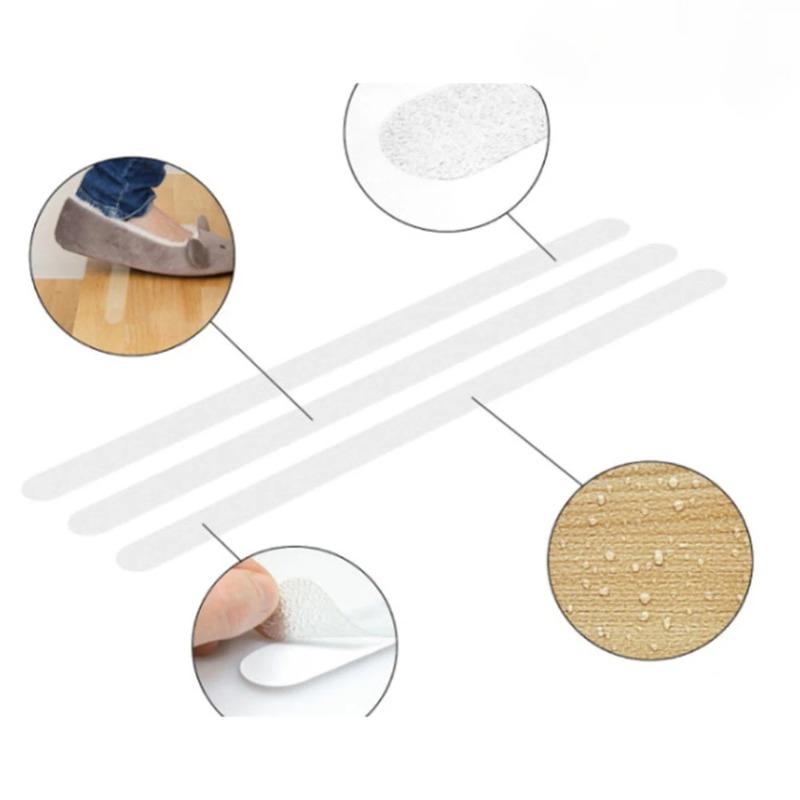 8/16pcs Bathroom Anti-slip Stair Step Self-adhesive Transparent Rubber Peva Anti-slip Frosted Anti-slip Adhesive Tape