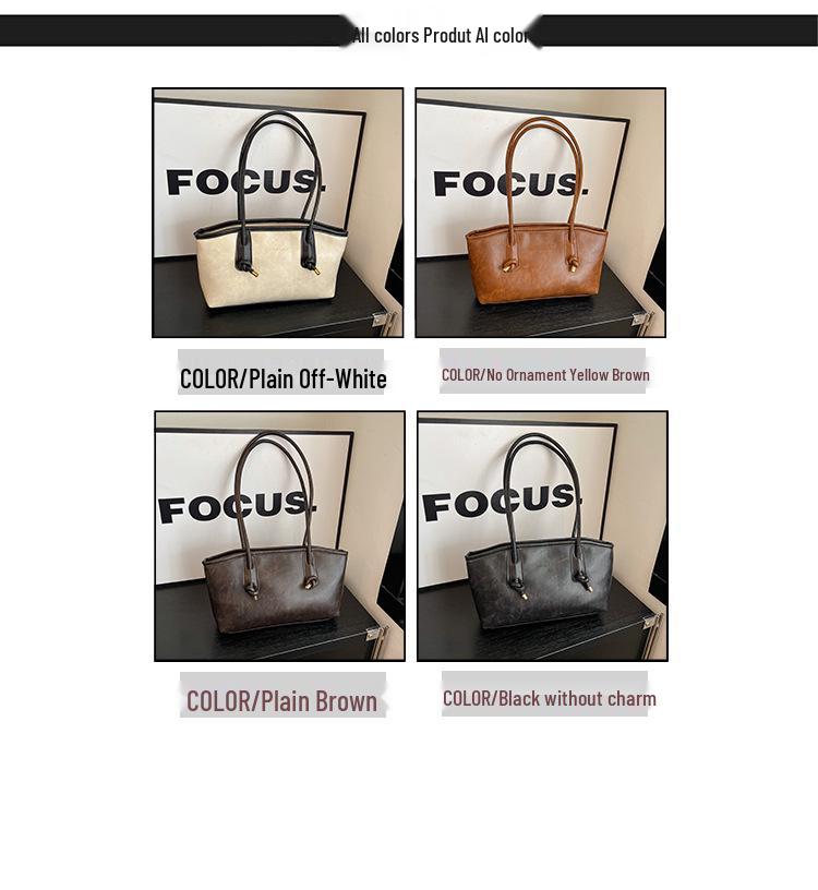 2025 New Women's Autumn/Winter Retro Textured Shoulder Handbag Tote