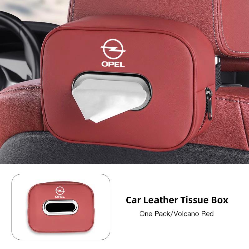 1Pcs Car Accessories Quality Leather Auto Paper Towel Storage Bag For Opel Astra Insignia Vivaro Corsa Mokka Zafira Vectra OPC