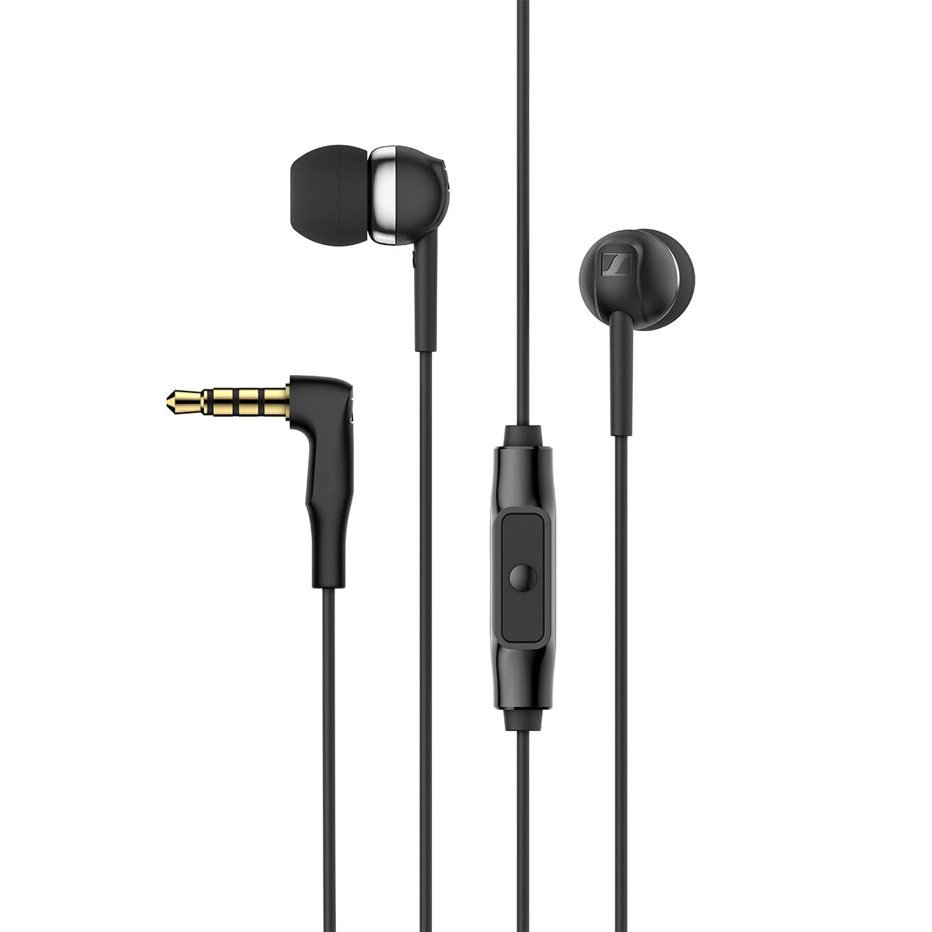 

Sennheiser CX 80S Wired Earphones, Dynamic, In-Ear, Black, with Microphone and Remote Control