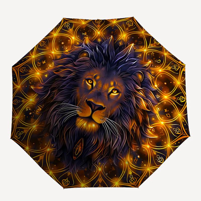 

1pc Lion Mandala Folding Umbrella | Elegant Design, Fashionable Accessory, Durable Construction, Sturdy Ribs yy251107019