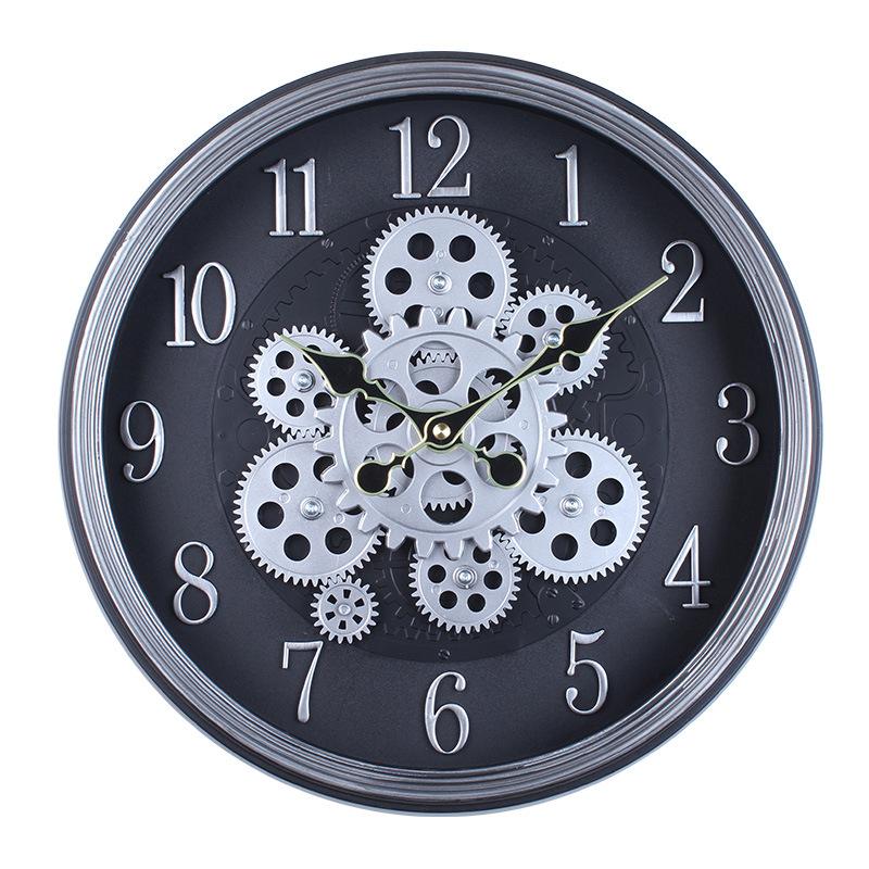 Industrial Style Retro Steampunk Gear Clock Mechanical Plastic Creative Wall Clock Study Cafe Decoration Clock