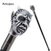 Silver Resin Skull Monster Head Walking Cane Fashion Decorative Steel Stick Gentleman Elegant Cosplay Cane Knob Crosier 94cm