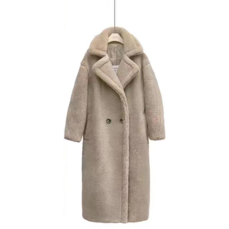 Imitation Fur Granular Imitation Wool Coat Long Coat Teddy Bear Imitation Fur Long Coat