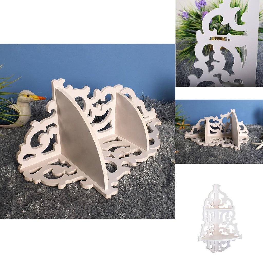 Scaffale Angolare da Parete Bianco Resistente all'Acqua Stile Campagnolo Europeo con Espositore per Fiori per Decorazione del Soggiorno