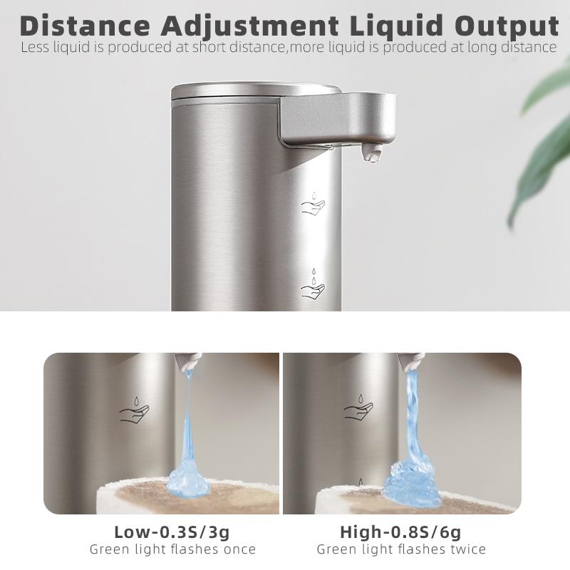 Automatic Soap Dispenser Stainless Touchless Rechargeable Hand Sanitizer Shampoo Detergent Dispenser for Kitchen Bathroom Toilet