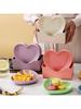 1/5/10/20pcs Plastic Heart Shaped Dinner Plate Set - Red And Pink Heart Themed Fruit Snacks Plate,Suitable For All Parties