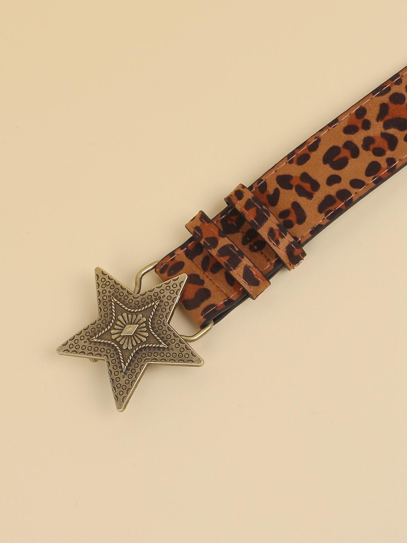 Female Belt Cummerbund Women Horsehair Belt With Leopard Pattern Rose Gold Metal Buckle Women Pu Belt 110cm