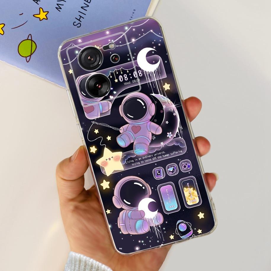 For Xiaomi 13T Pro Case Fashion Flowers Shockproof Soft Silicon Protector Clear Coque For Xiaomi 13T Phone Cases Mi 13TPro Funda