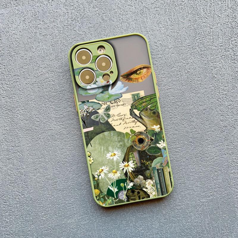 Retro Black Cat White Kitten Illustration Phone Case For iPhone 17 16 15 14 13 11 12 Pro Max Mini 15 16 Plus Case Cute Cartoon