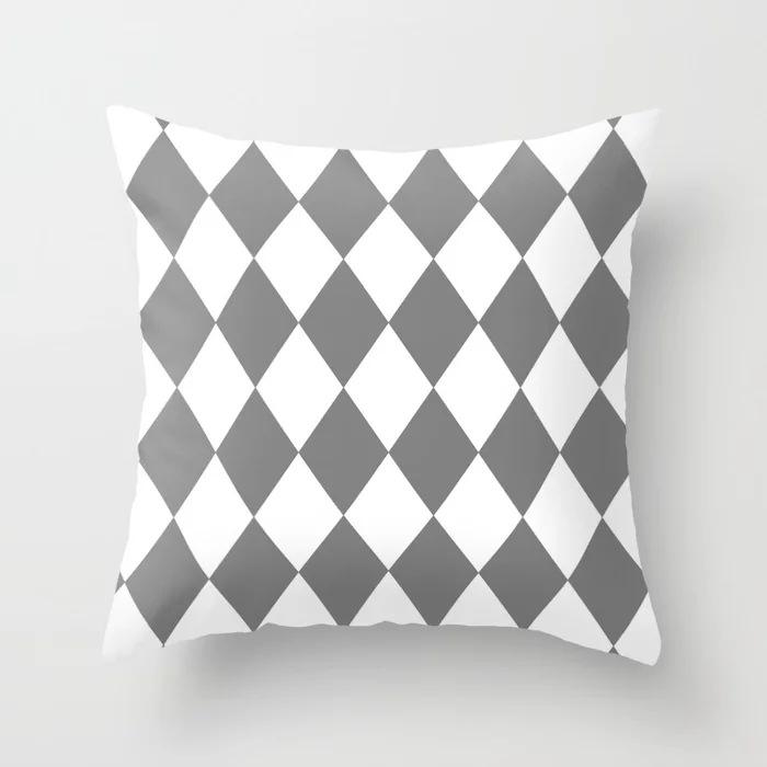 Modern Simple Gray Geometric Peach Leather Velvet Pillowcase Summer Sofa Home Office Cushion Pillowcase