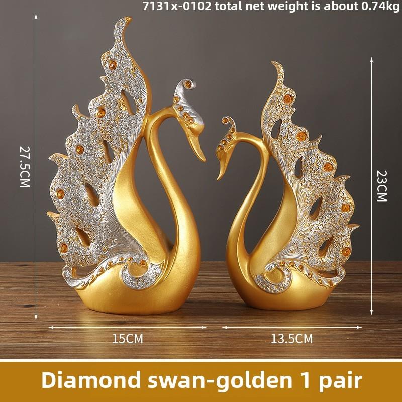 

Modern Swan Minimalist Couple Resin Sculpture Home Office Living Room Decoration