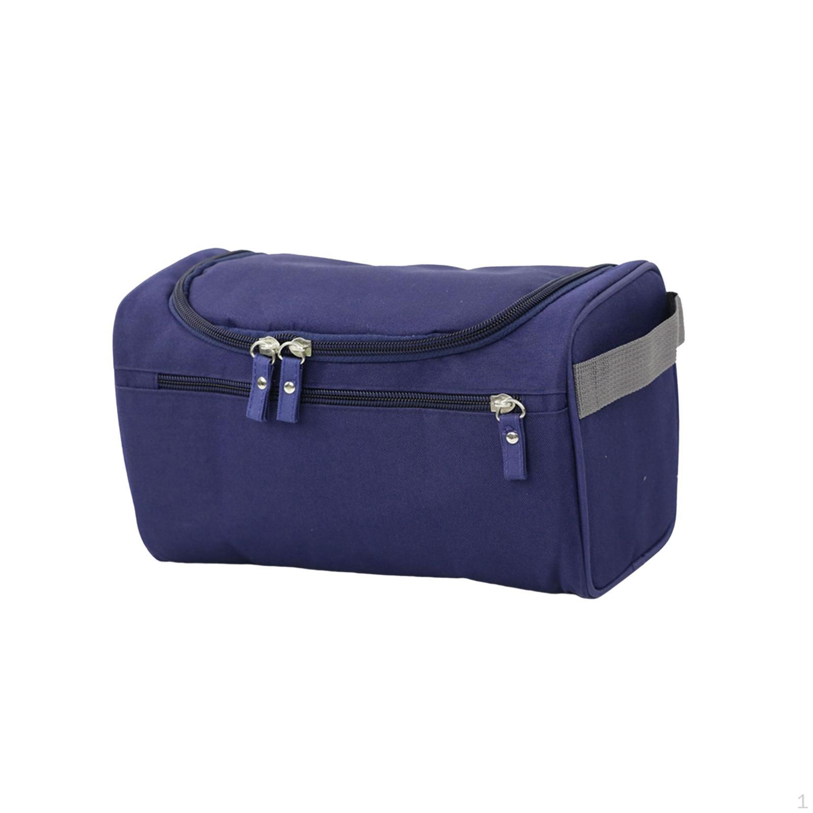Large Capacity Makeup Bag Multi Use with Handle Zipper Storage Pouch Waterproof Toiletry темно-синий