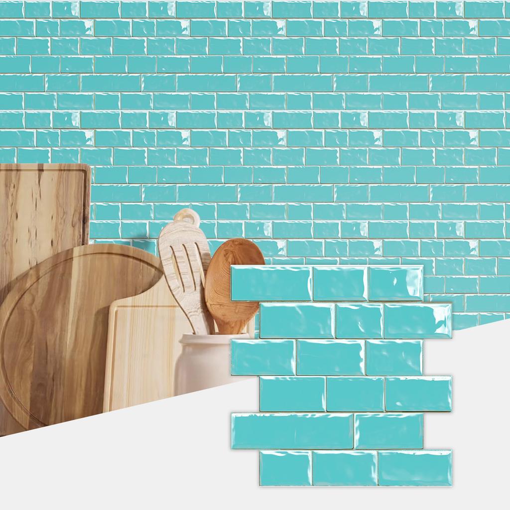 Special Shaped Marble Embossing Tiles Wall Sticker Kitchen Oil-Proof Bathroom Washbasin Art Mural Decals