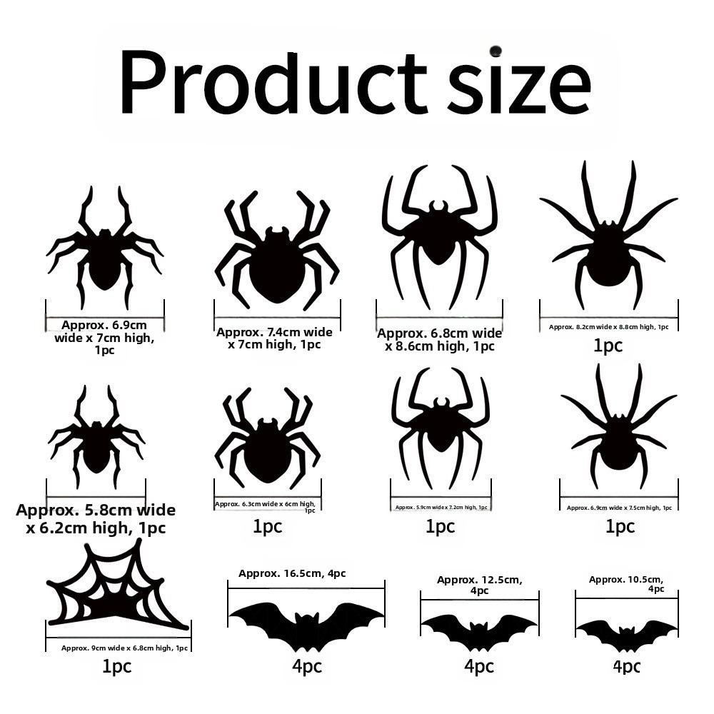 3D Bat LED Decoration Removable LED Lighted Stickers Creative Glow in the Dark Wall Stickers Spider Atmosphere Halloween Decor