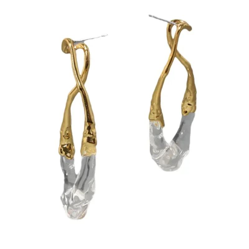 Modern Zircon European and American Design Irregular Earrings For Women Party Gifts 2025 Trend New Hot Selling