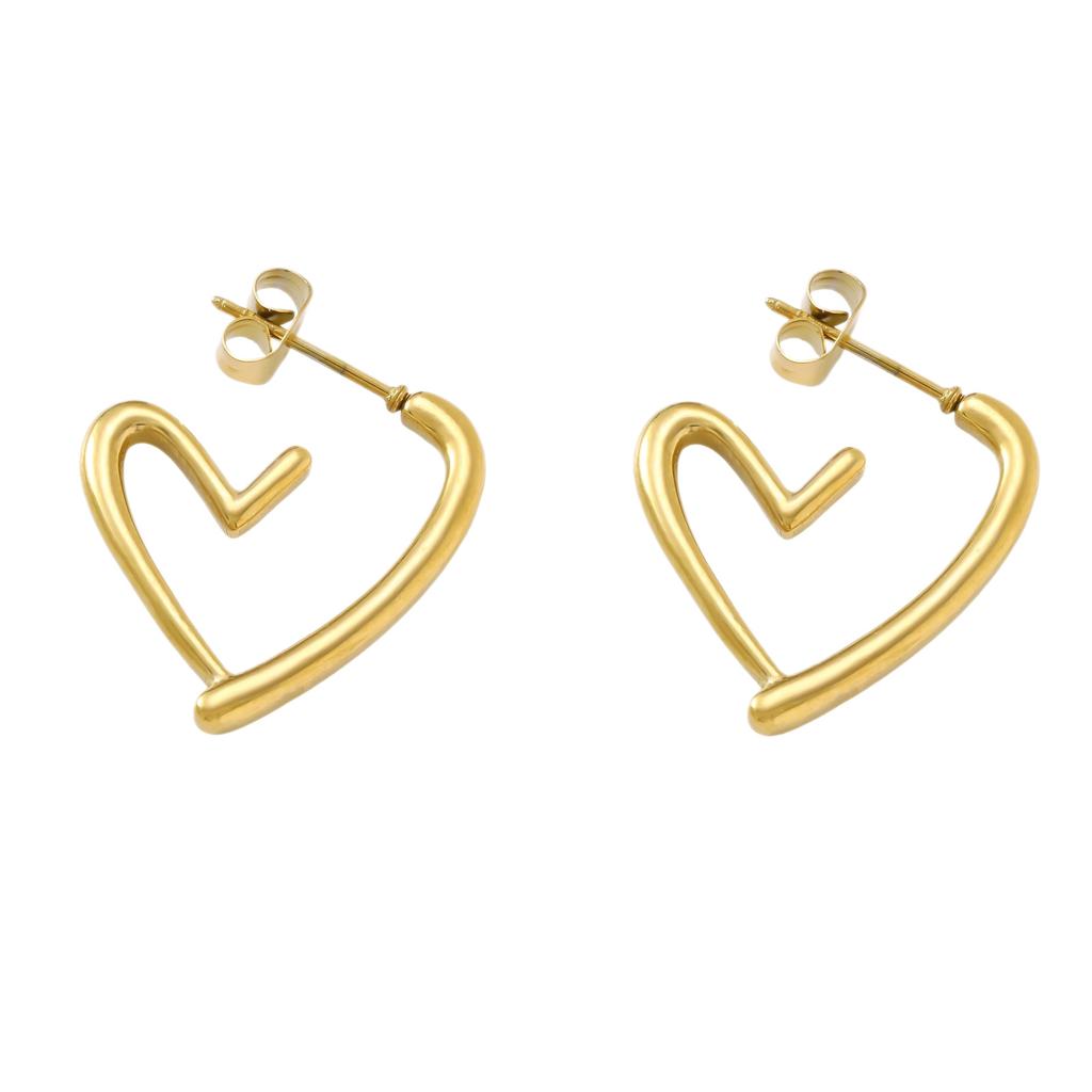 European and American stainless steel earrings, high-end stud earrings, fashion trend, versatile irregular retro earrings