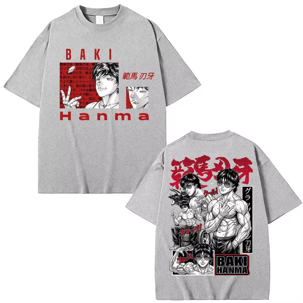 Japanese Anime Baki HaUnisex Harajuku T Shirts Vintage Unisexga Y2k Fashion T Shirt Unisex Women Cotton Casual Tshirt Streetwear Male